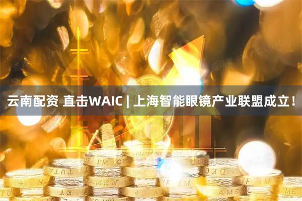 云南配资 直击WAIC | 上海智能眼镜产业联盟成立！